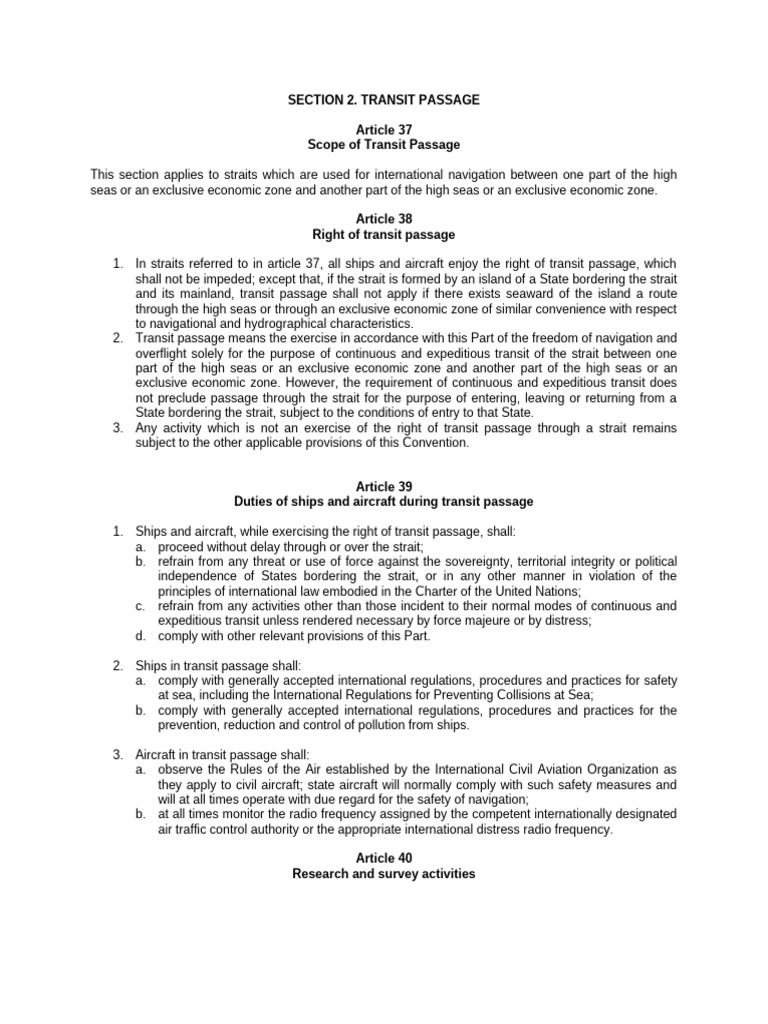 Rights and Duties of Transit Passage | PDF | Justice | Crime & Violence