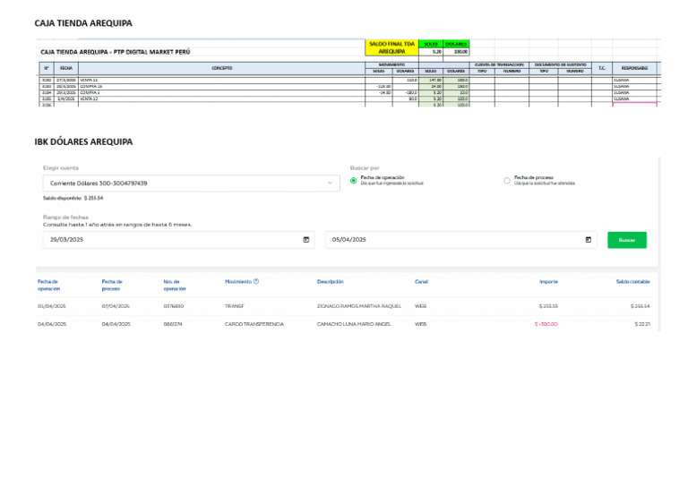 05_04_2025 PTP DIGITAL - MOVIMIENTO CAJAS BCP BBVA .docx | PDF