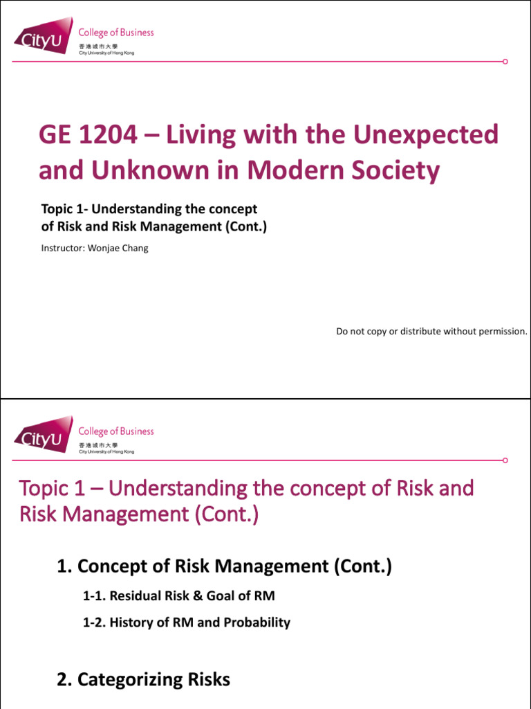 Understanding Risk Management Concepts | PDF | Financial Risk ...