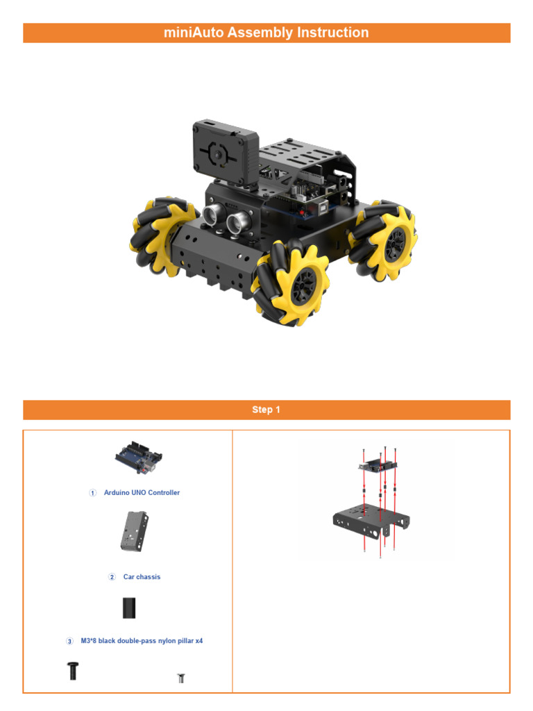 miniAuto Assembly Guide for Arduino Car | PDF | Manufactured Goods