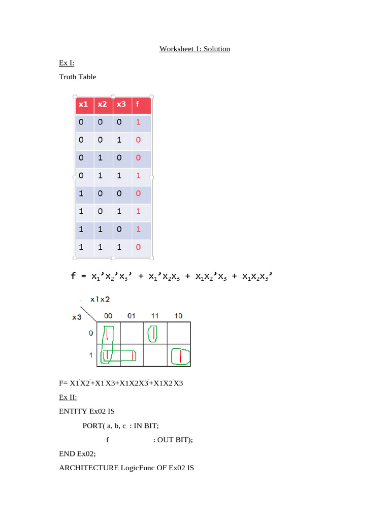Logic Function Design Worksheet | PDF