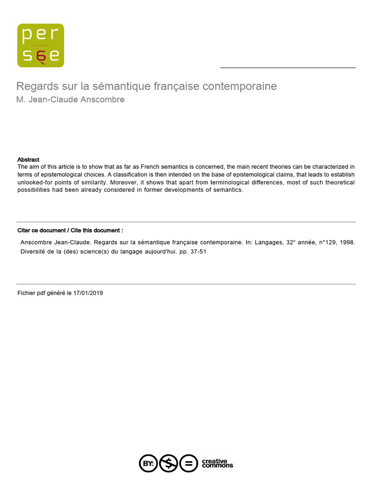 Évolution de la sémantique française | PDF | Linguistique | Aristote