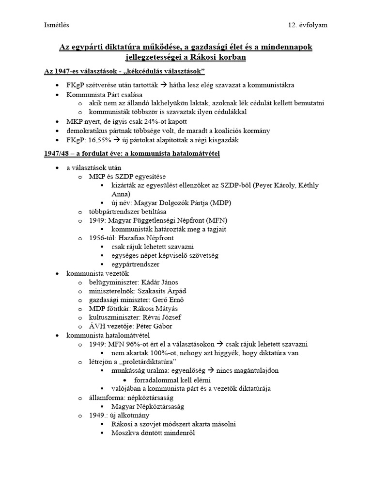 57 Rákosi-Korszak | PDF