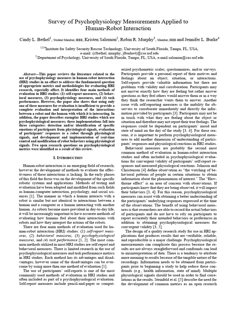 Survey of Psychophysiology Measurements | PDF | Psychophysiology ...