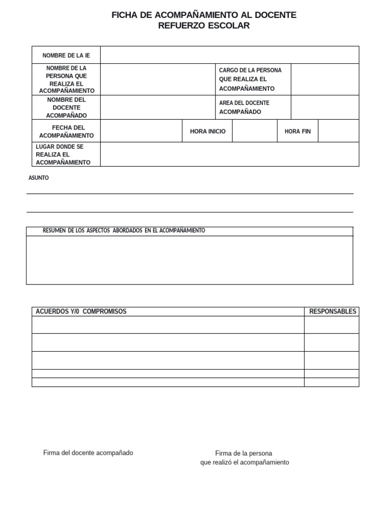 Ficha de Acompañamiento Docente 2025 | PDF