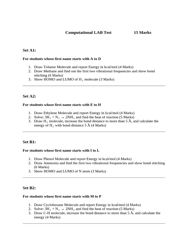 SetA Lab Test | PDF