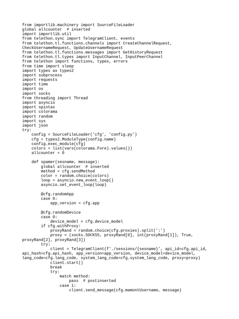 Telethon Spam Bot Configuration | PDF | Internet Architecture ...