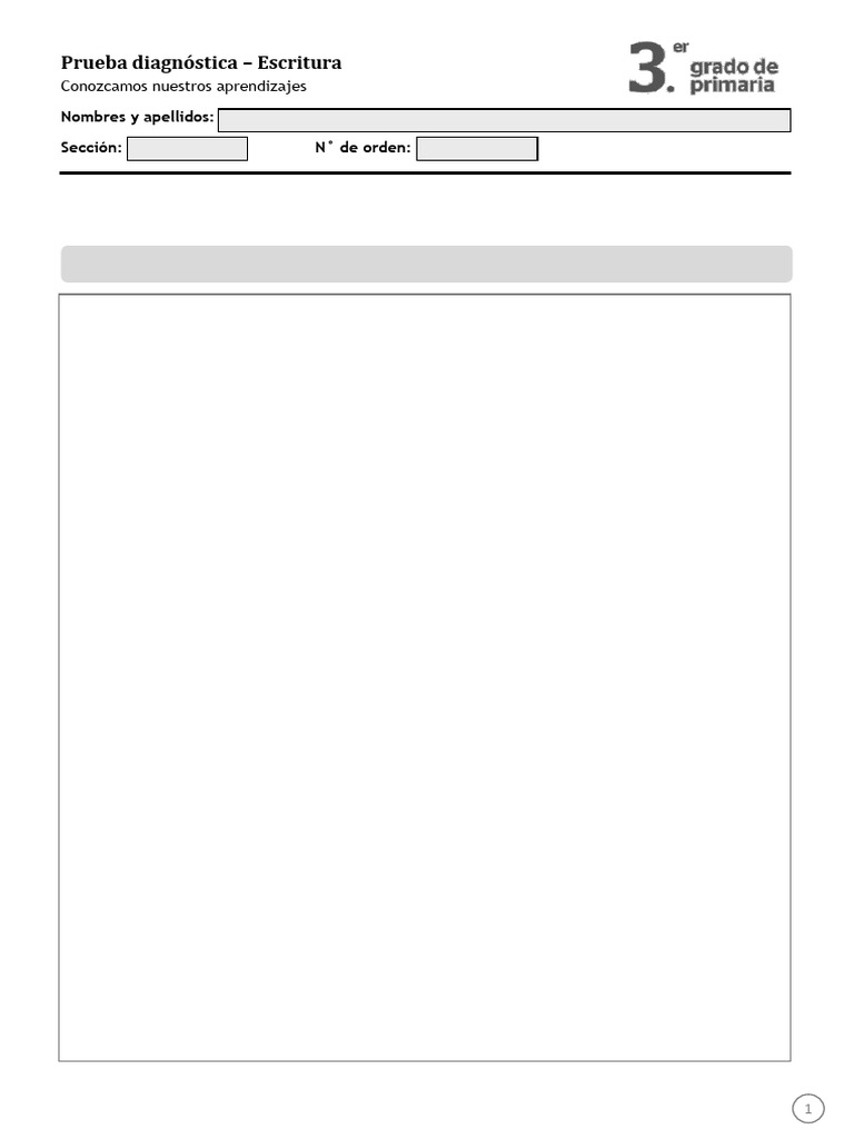 Prueba Diagnóstica Escritura 3 Pdf