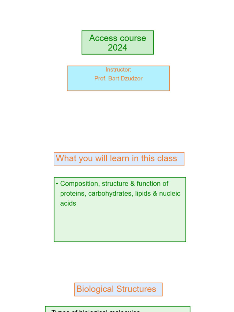 Access Course 2024-1,2,3 | PDF | Lipid | Amino Acid