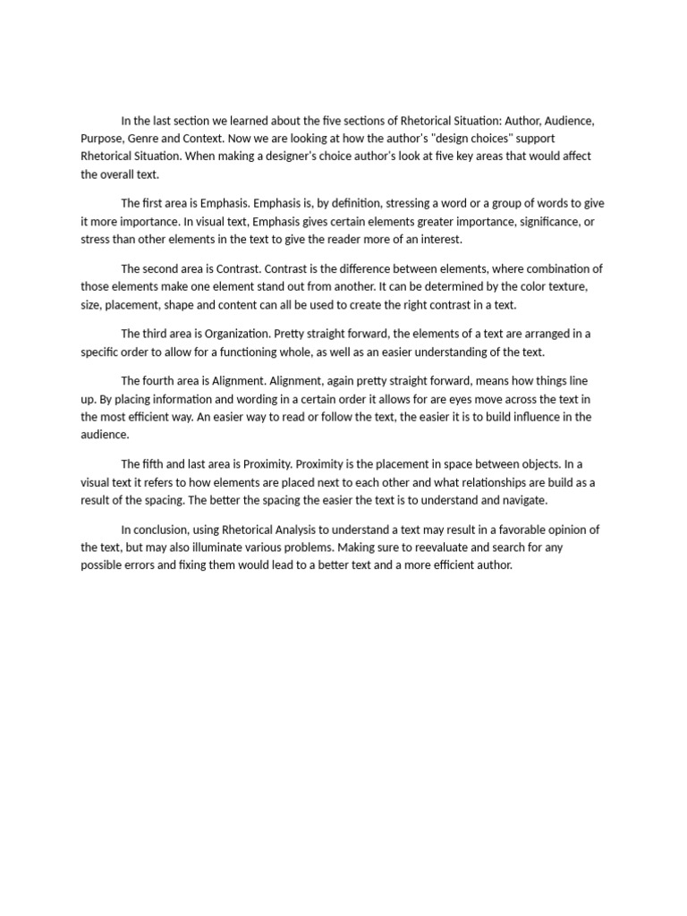 Key Design Choices in Rhetorical Analysis | PDF