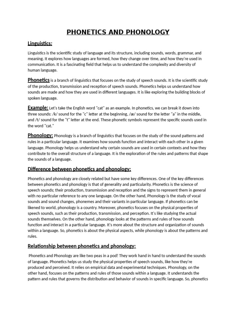 Phonetics and Phonology Explained | PDF | Phonology | Phonetics