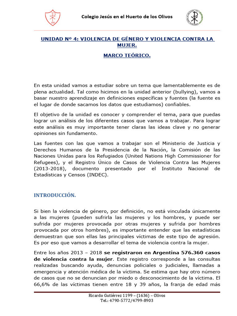 Violencia de Género y Contra la Mujer | PDF | La violencia contra las ...