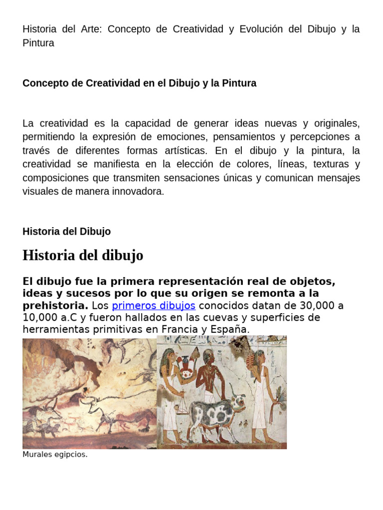 Evolución del Dibujo y la Pintura | PDF | Pinturas | Dibujo