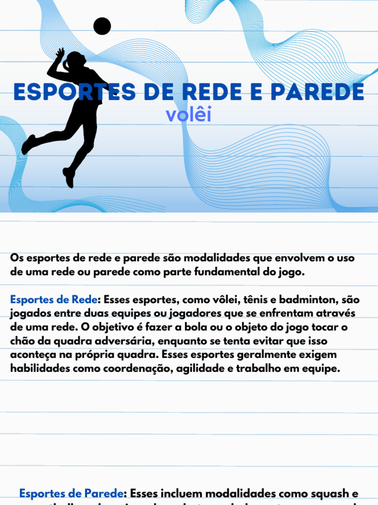 Esportes de Rede e Parede: Vôlei e Mais | PDF