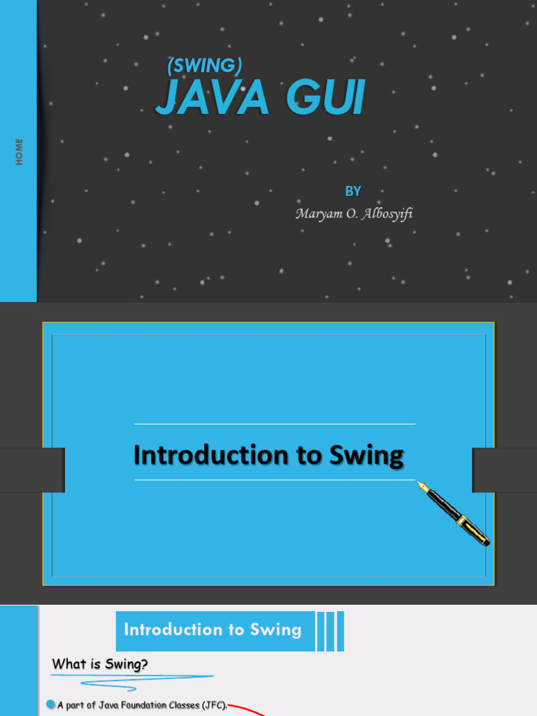 Java Swing GUI Components Overview | PDF | Dialog Box | Human–Computer ...