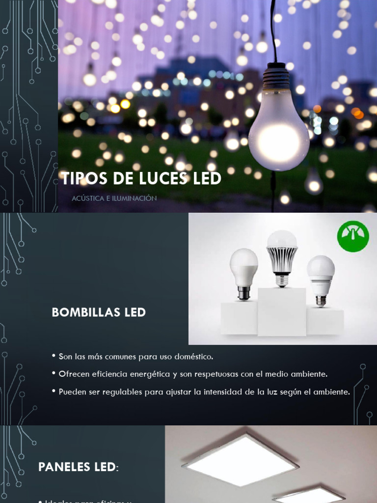 Tipos de Luces Led | PDF | Diodo emisor de luz | Encendiendo