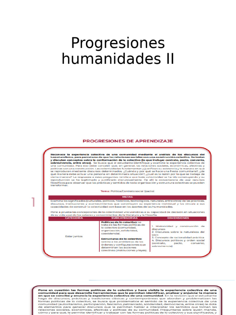 Progresiones en Humanidades II | PDF