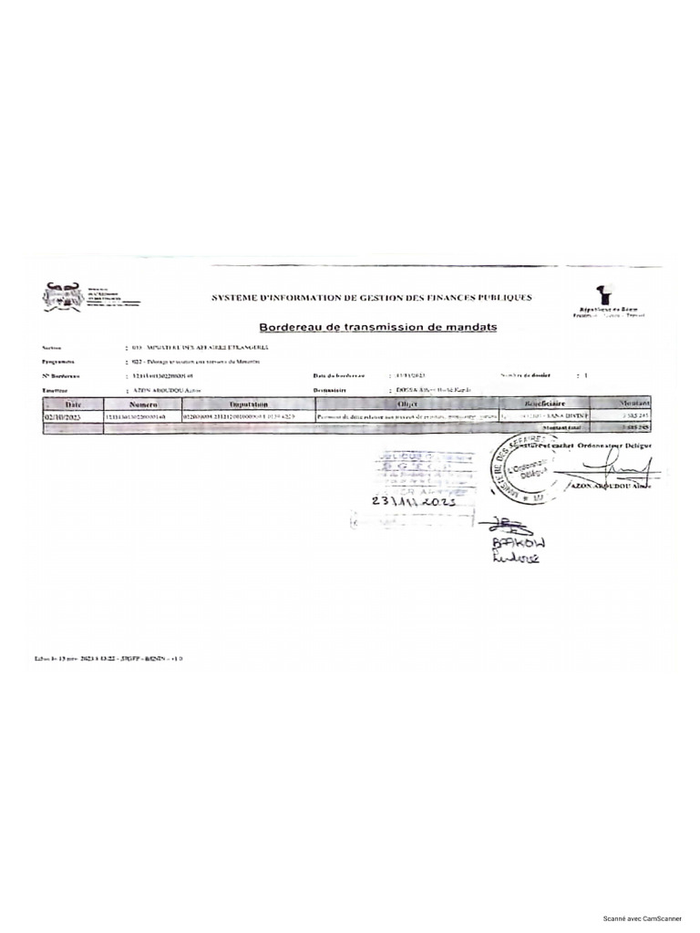 Bordereau | PDF