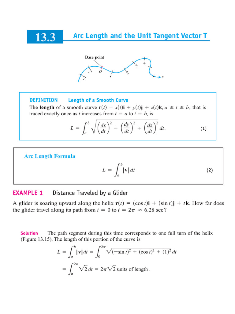 5.3.2025 Arc Length, Tangent, Normal | PDF