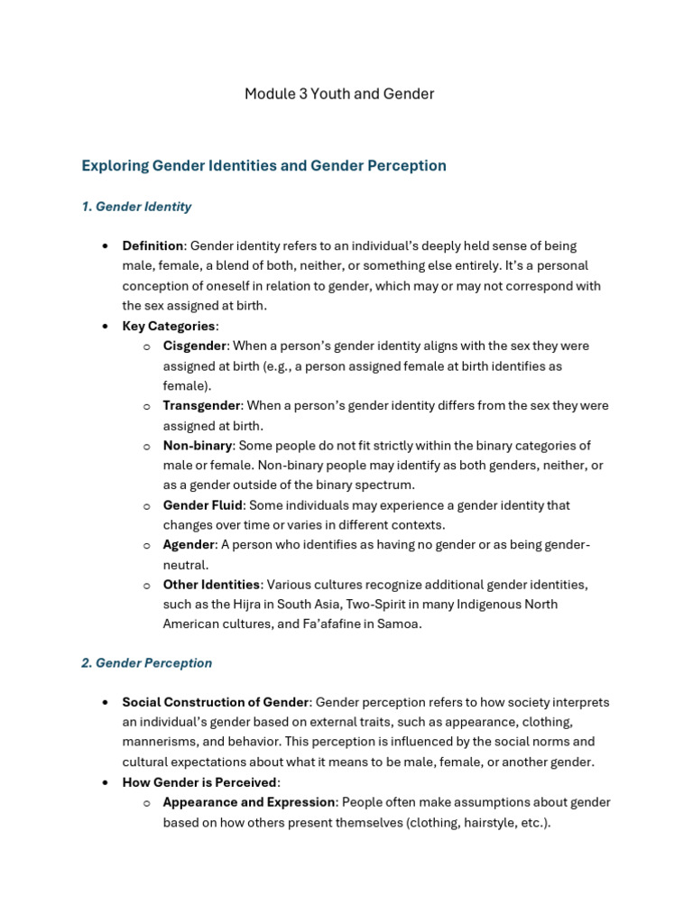 Understanding Youth Gender Identities | PDF | Gender | Gender Studies