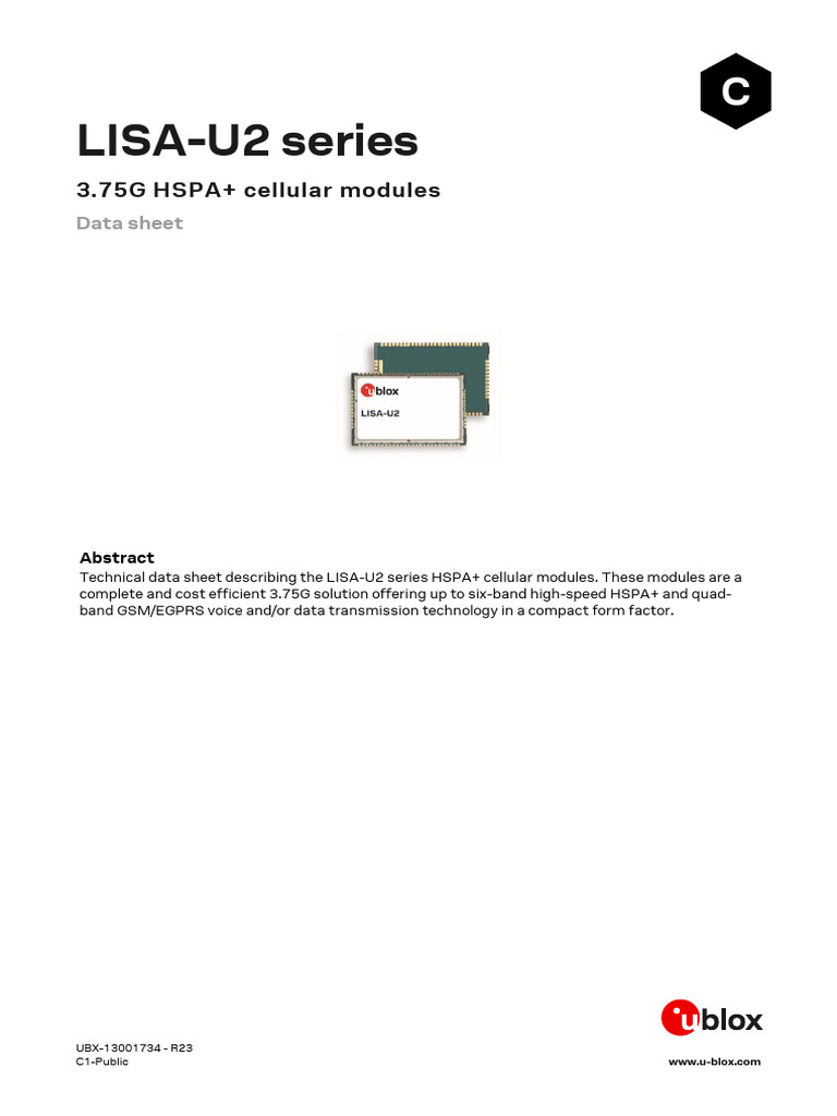 LISA-U2 DataSheet UBX-13001734 | PDF | High Speed Packet Access ...