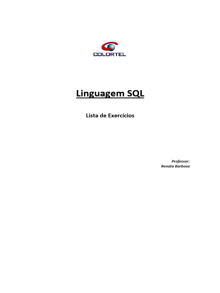 Exercícios Práticos de SQL para Iniciantes | PDF | SQL | Gestão de dados