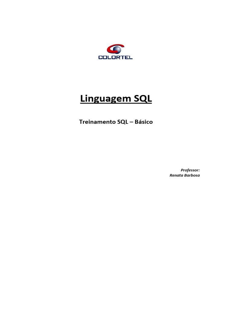 Treinamento Básico em Linguagem SQL | PDF | SQL | Modelo relacional