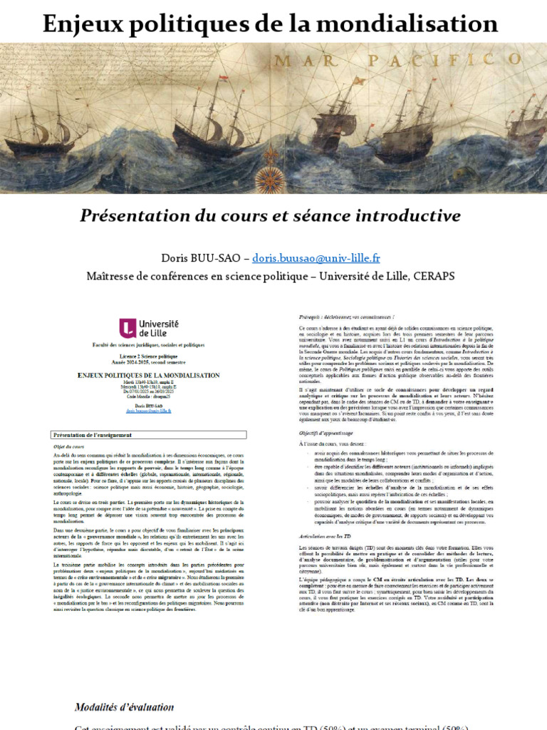 Enjeux politiques de la mondialisation | PDF | Globalisation | Économie