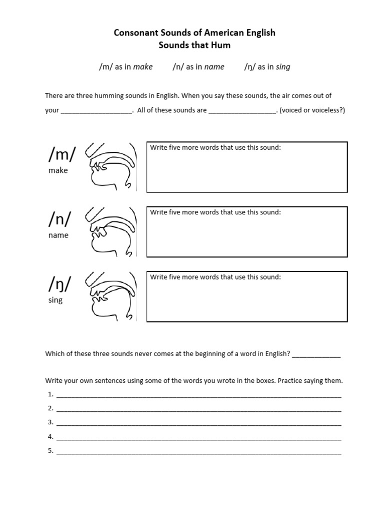 Humming Consonant Sounds in English | PDF