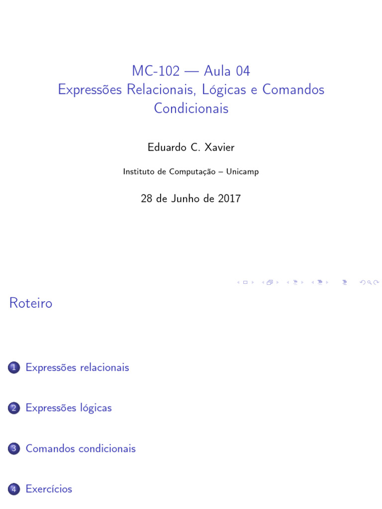 Condicionais em C: Expressões e Exemplos | PDF | C (linguagem de ...