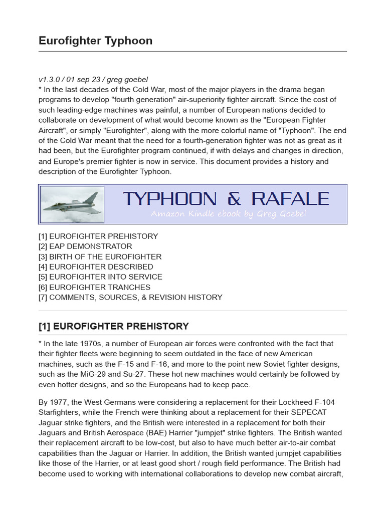 Eurofighter Typhoon Overview and History | PDF | Aviation | Aerospace