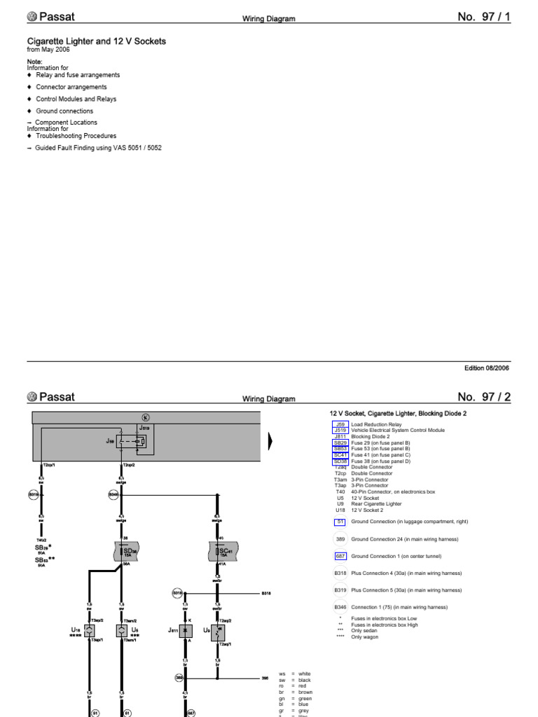 passat cigarette lighter fuse Passat B6 Cigarette Lighter Wiring Guide | PDF | Fuse (Electrical)