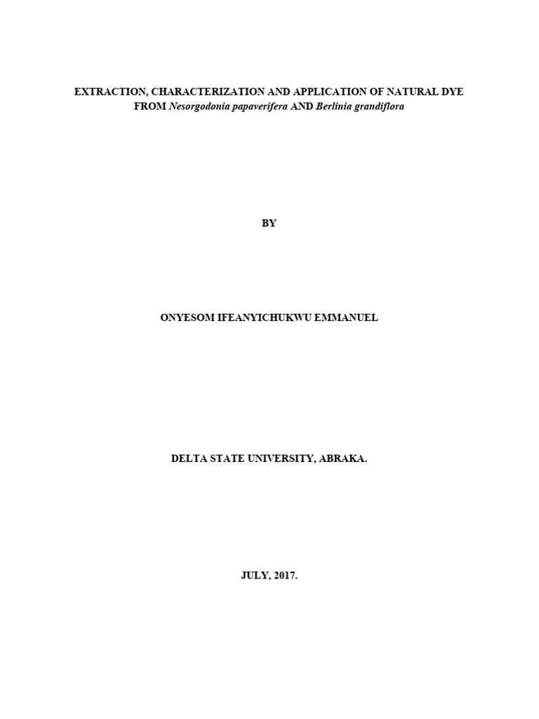 Extraction, Characterization and Application of Natural Dye From ...