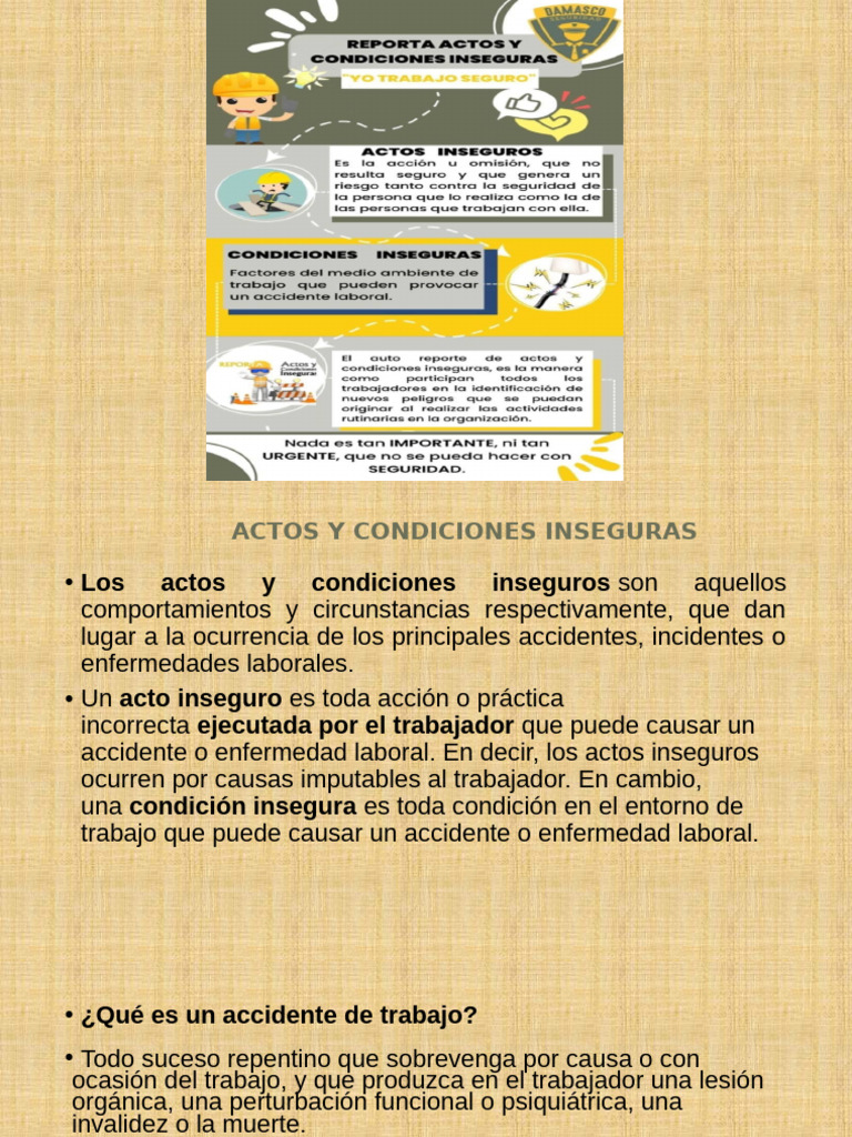 Actos y Condiciones Inseguras Laborales | PDF
