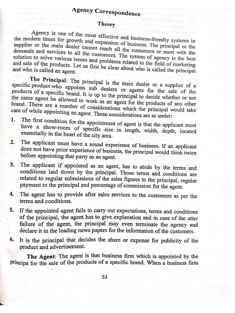 Agency Agreement and Sales Communication | PDF | Business