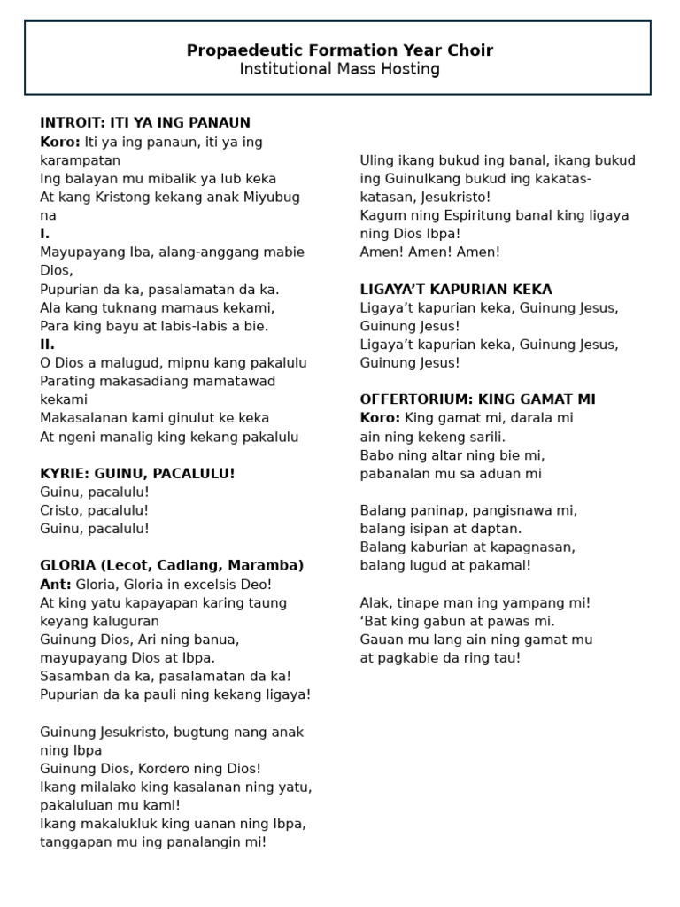 Choir Format | PDF