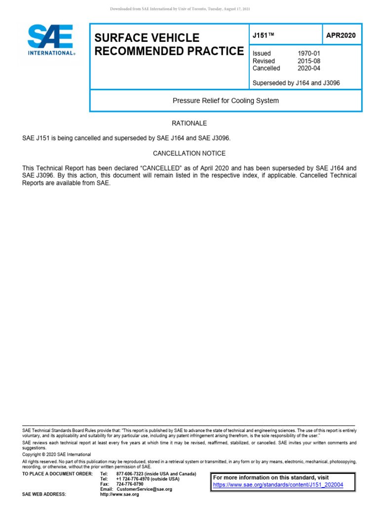 Sae J151-2020 | PDF | Mechanical Engineering | Manufactured Goods