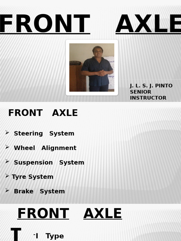 Front Axle Types and Systems Guide | PDF | Axle | Automotive Industry