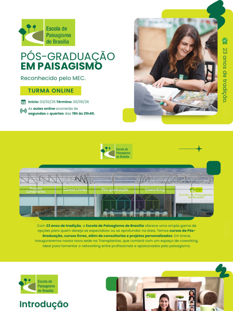 Pós-Graduação Online em Paisagismo 2025 | PDF | Pós-graduação