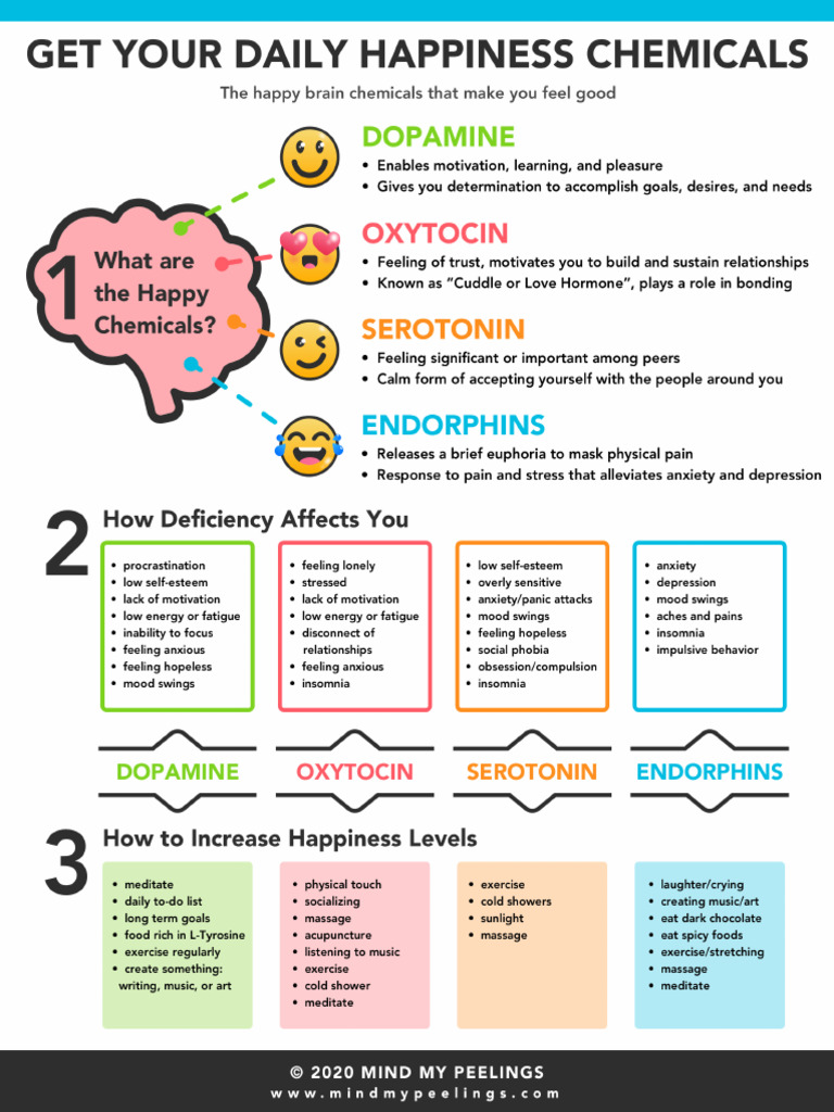 How To Get Your Daily Happiness Chemicals Infographic - Daily-dose ...