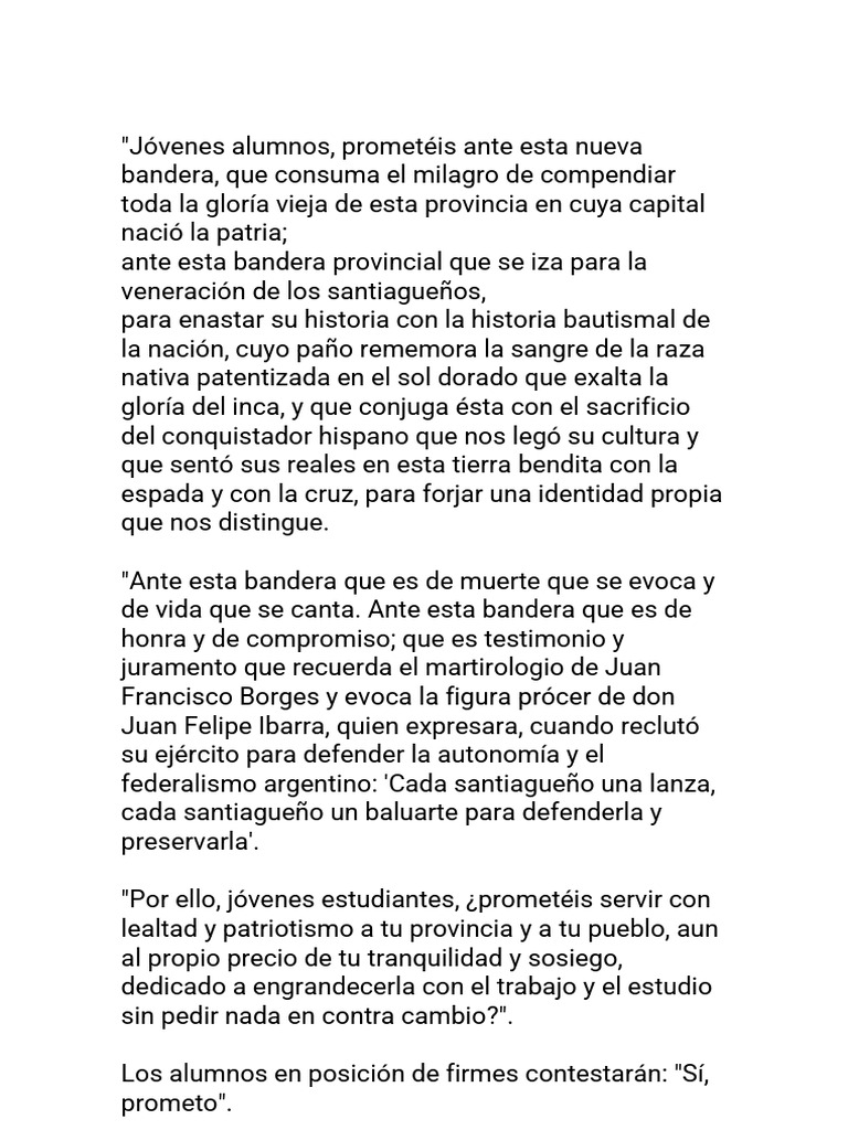 Promesa de Lealtad a la Bandera SDE | PDF