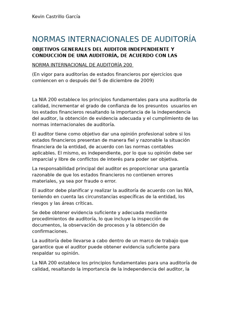 Normas Internacionales de Auditoría 2023 | PDF | Auditoría | Contralor