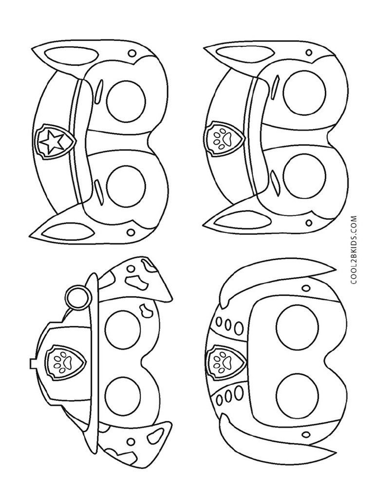 Paw Patrol Mask Coloring Pages | PDF