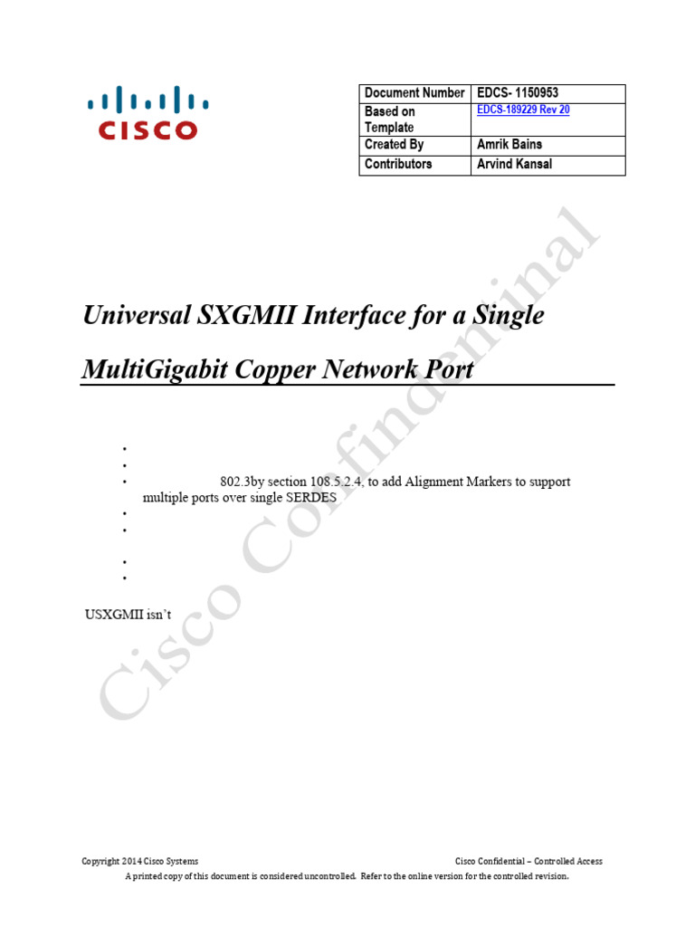 USXGMII Singleport Copper Interface | PDF | Computer Engineering ...