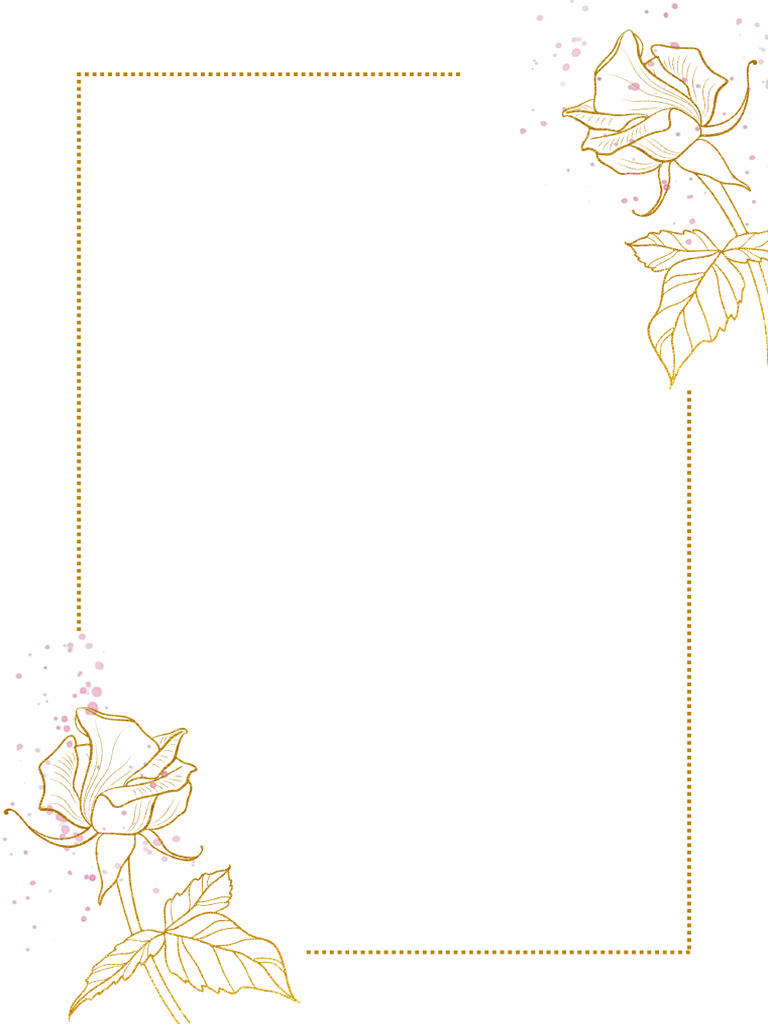 Golden Floral A4 Document Page Border | PDF
