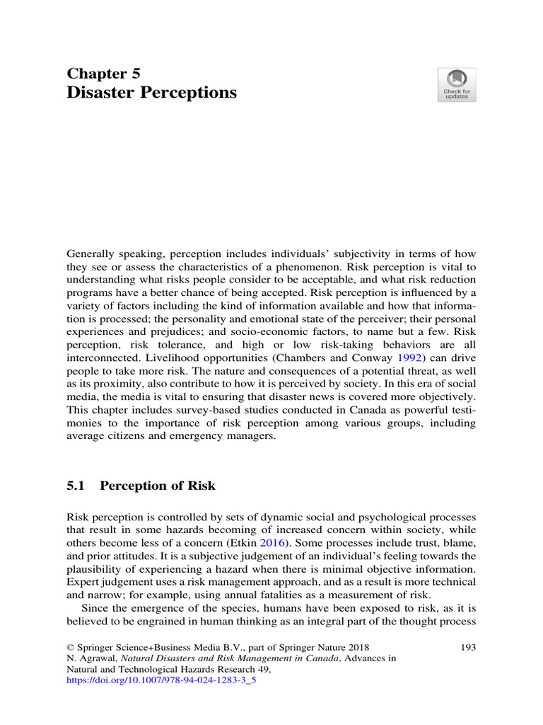 Understanding Disaster Risk Perception | PDF | Risk | Nuclear ...