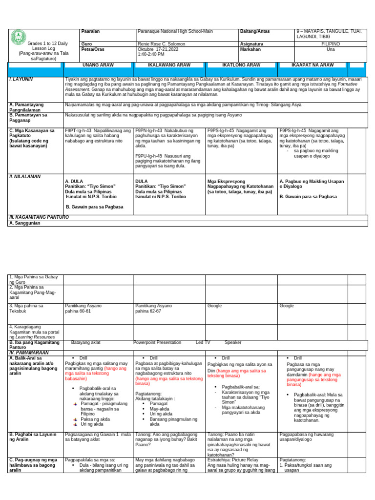 q1 Week 7 Dula Tiyosimon | PDF