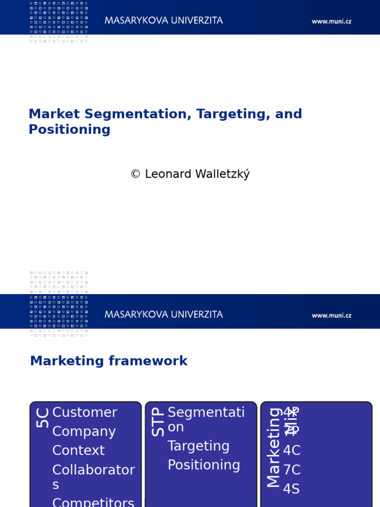 PA240 L3 Market Segmentation | PDF | Market Segmentation | Marketing