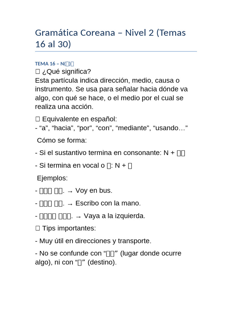 Gram%C3%A1tica%20Coreana%20Nivel%202%20-%20Temas%2016%20al%2030%20 ...