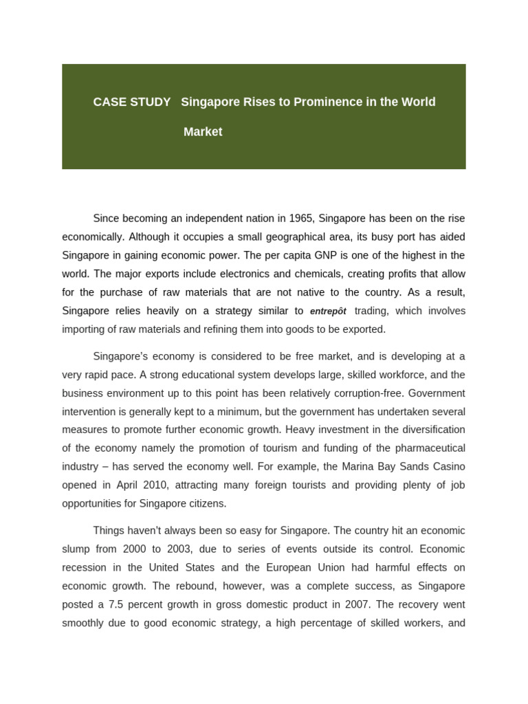 Singapore's Economic Rise Explained | PDF | Singapore | World Politics